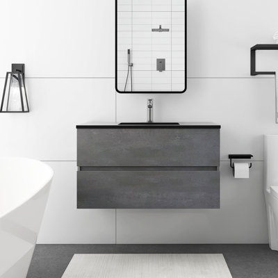 36'' Single Bathroom Vanity with Solid Surface Top