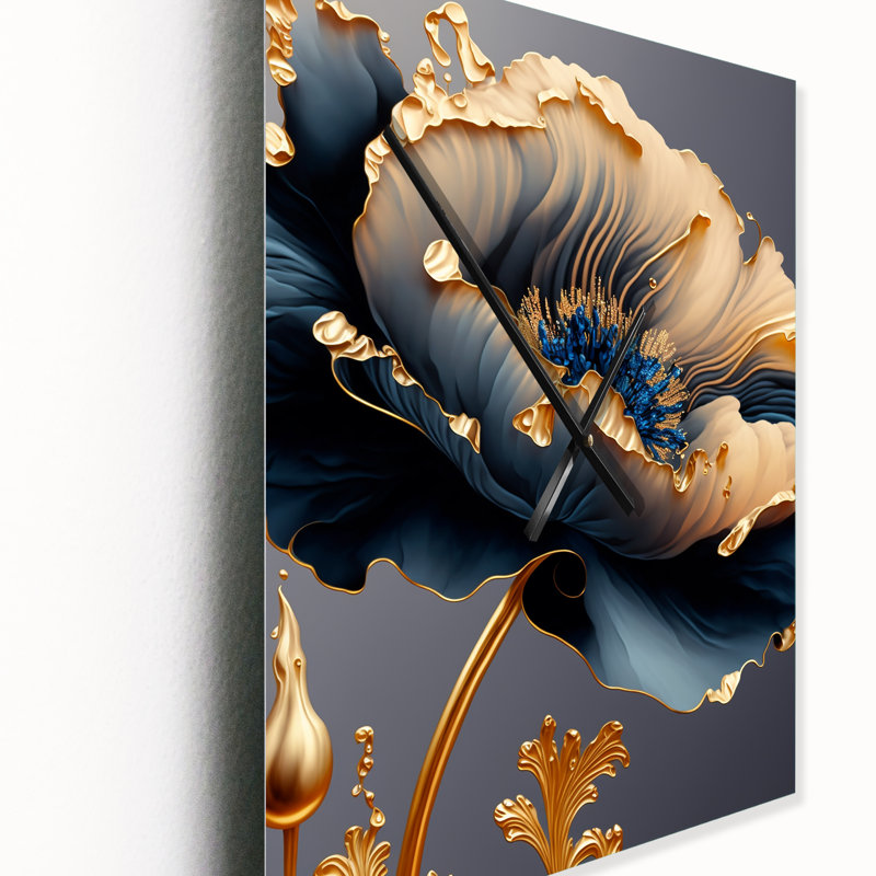 Innogène - Horloge murale florale, H 32 po x l 24 po