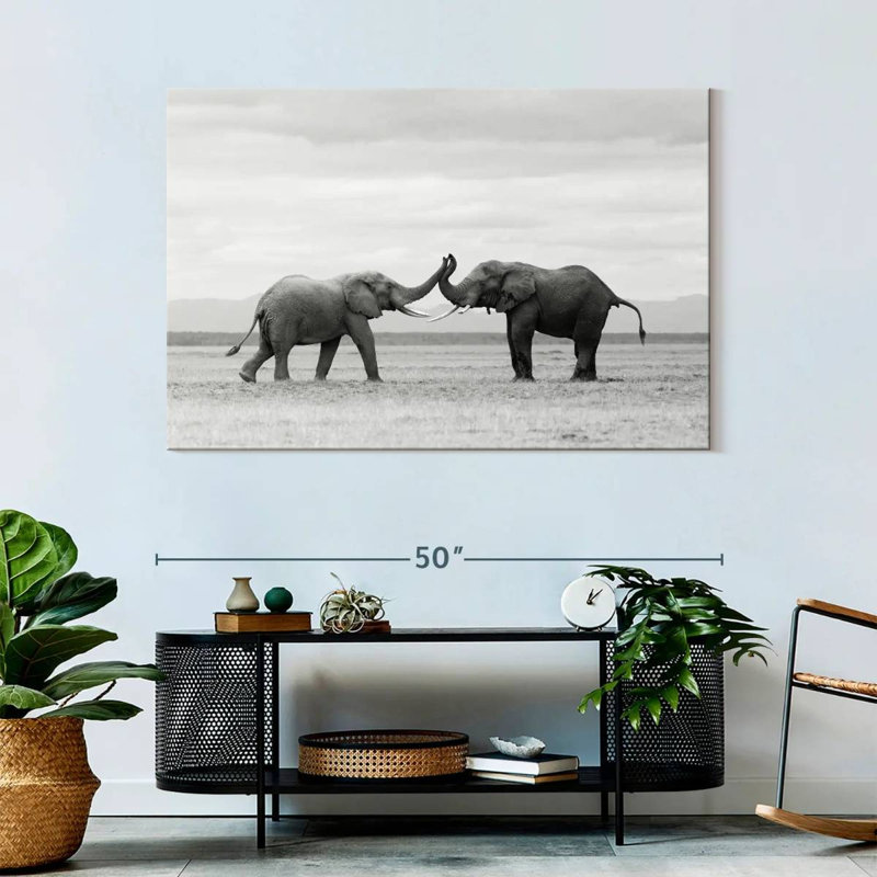 Crowle Fighting Elephants, 32" H x 48" W
