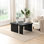 Table basse détachable en forme de L, rectangulaire en bois 45,87 * 24,26 et 35,43 * 31,49 pouces, pour la chambre de la salle de presse