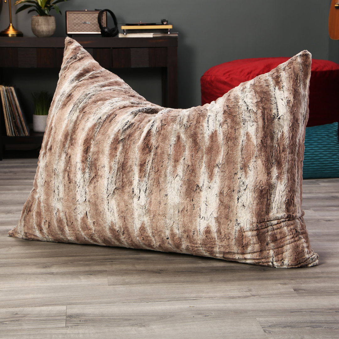 Kheir Pillow Saxx 3.5 Foot Giant Décor Floor Pillow, Premium Luxe Fur Latitude Run® Upholstery 