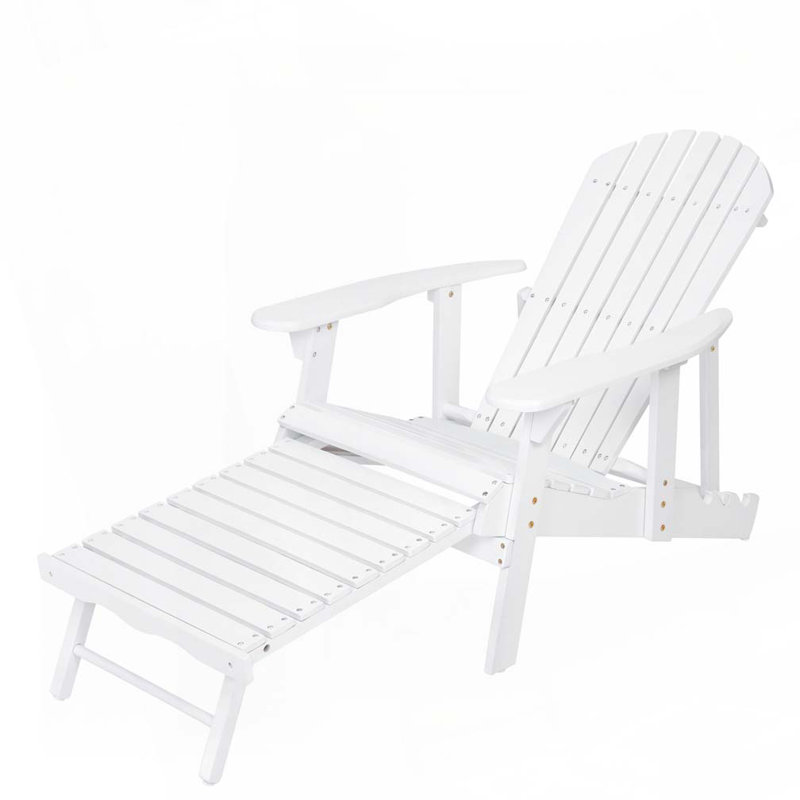 Outdoor Wood Adirondack Chair, White