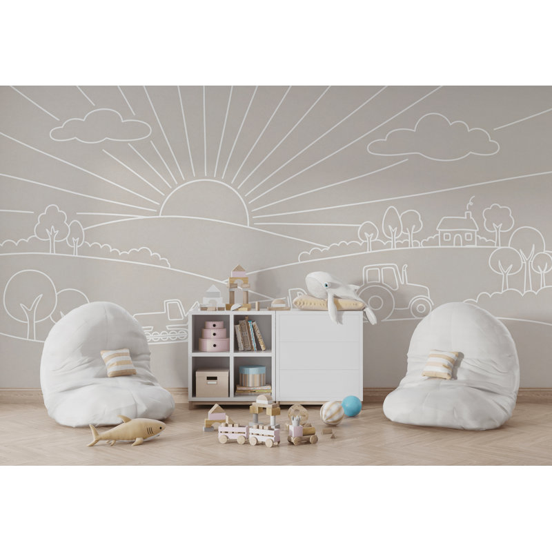 Papier peint amovible de chambre de bébé, 100 po x 96 po, Peler et coller