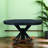 Retro Extendable Dining Table With Butterfly Leaf - Solid Wood Base, Oval/Round Convertible For 6 People-793698450-793698454