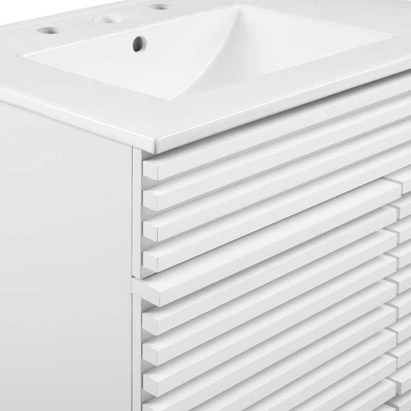 Render White 48" Double Sink Freestanding Bathroom Vanity