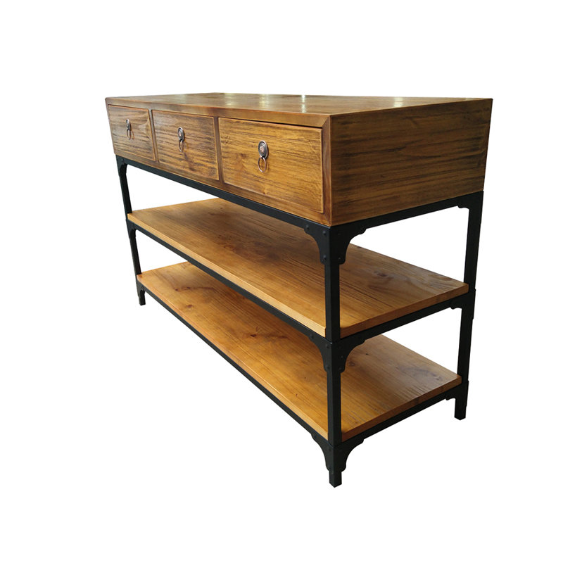 Table d'entrée en bois massif American Retro, H 31,5 po x l 55,1 po x P 15,7 po