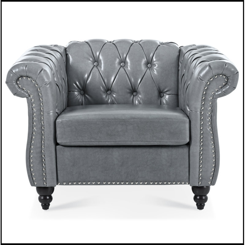 1 Seater Sofa For Living Room, Gray