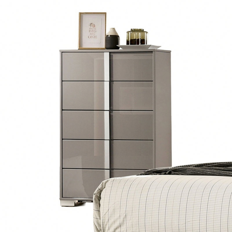 Commode de style contemporain, commode de chambre à coucher moderne pour la maison, Taupe