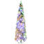 Arbre de Noël artificiel de 6 pi avec 6 40 pieds de branches floquées par la neige, 250 lumières DEL blanches ou colorées, forme de Downswept-1954656593