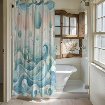Rideau de douche standard 1 pièce Sea & Wave Harmony