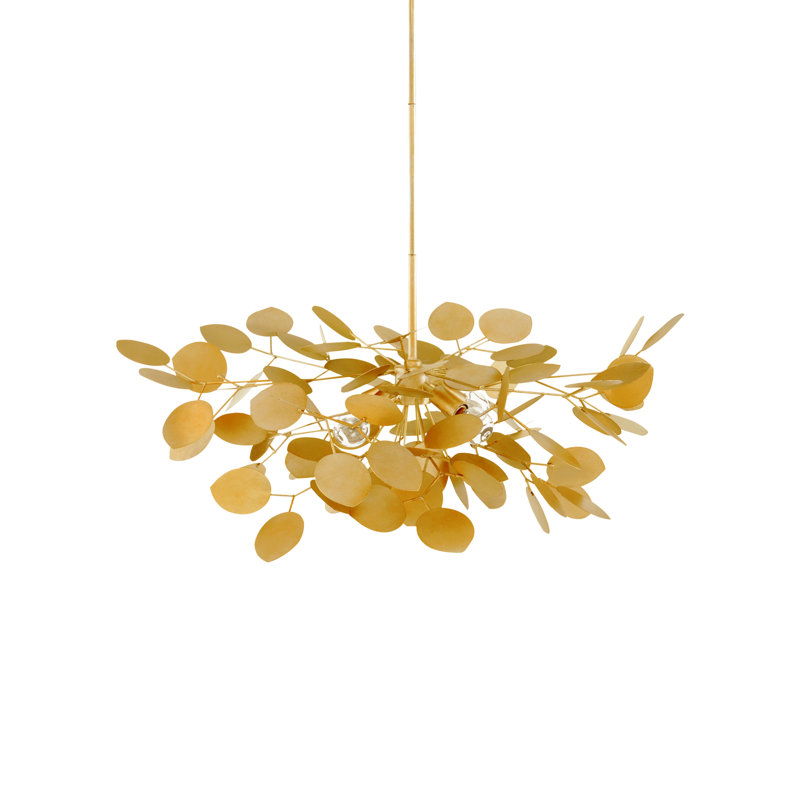 Lunaria 4 - Light Chandelier, Contemporary Gold Leaf