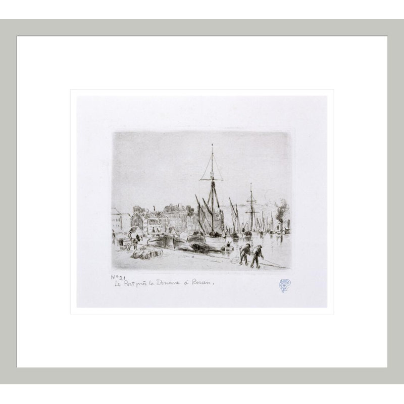 La Port Pres de Douanne à Rouen par Camille Pissarro, 13.75" H x 15.2" W
