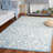 Iqarar Hand Tufted Wool/Cotton Floral Rug in Blue/Ivory-815930855