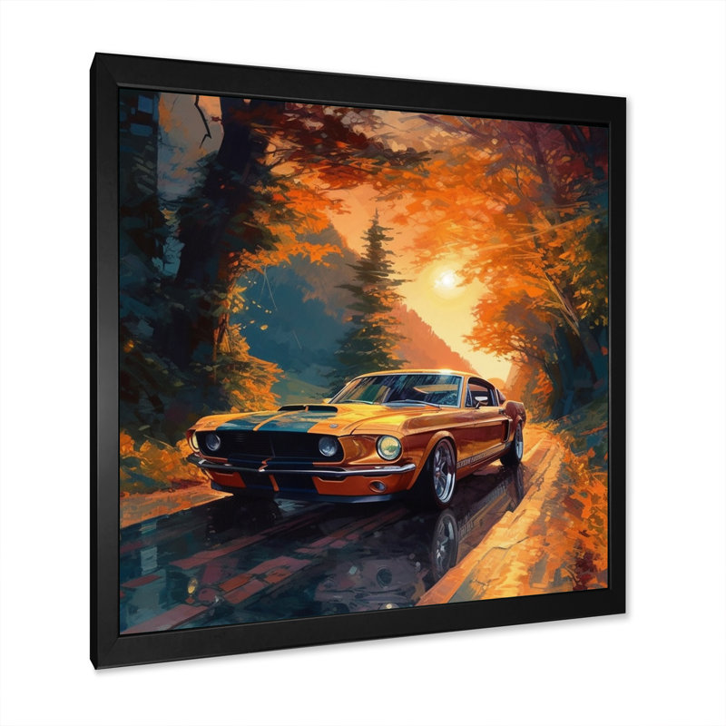 Muscle Car Late Drives I - impression, H 16 po x l 16 po x P 1 po, Cadre photo noir