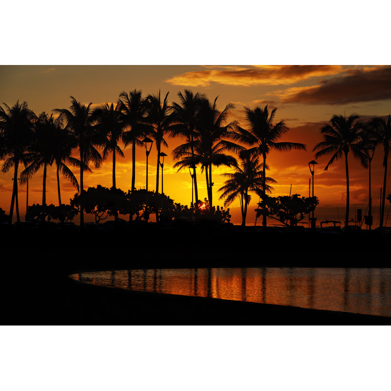 Sunset From Waikiki Beach - Wrapped Canvas Print, 30cm H x 46cm W x 3.8cm D