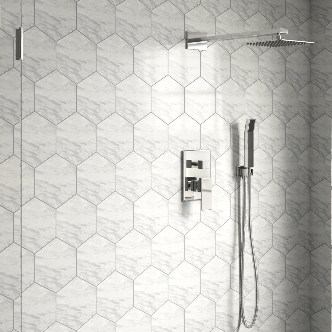 Classico Bardiglio Hex 7" x 8" Porcelain Stone Look Wall & Floor Tile Merola Tile
