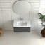 Meuble-lavabo mural avec lavabo flottant et tiroir en céramique blanche-115922440