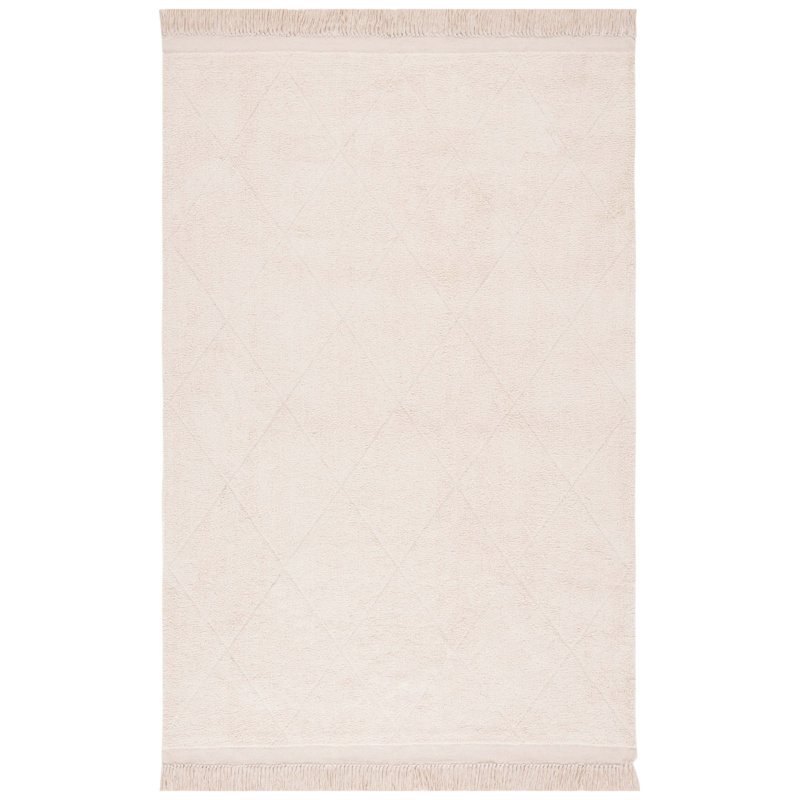 Fredis Hand Woven Recyclyed Cotton Pile Machine Washable Geometric Rug, Rectangle 8' x 10'