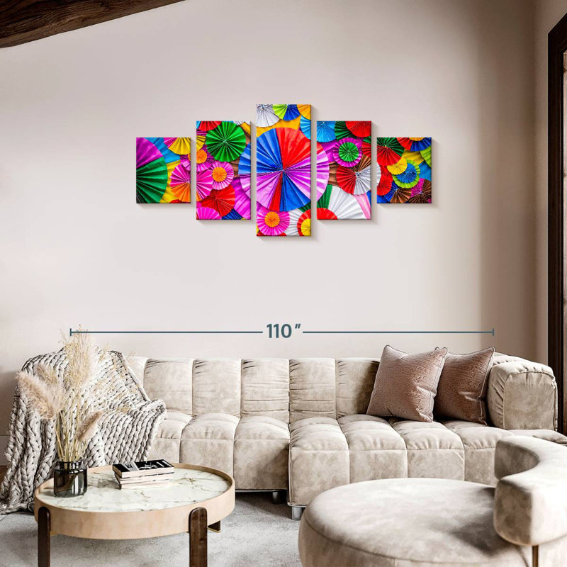 Colourful Origami Flowers, H 34 po x l 74 po