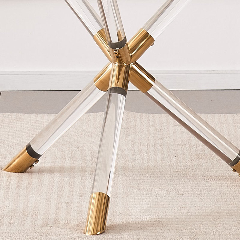 Damaury Dining Table, Gold/Clear