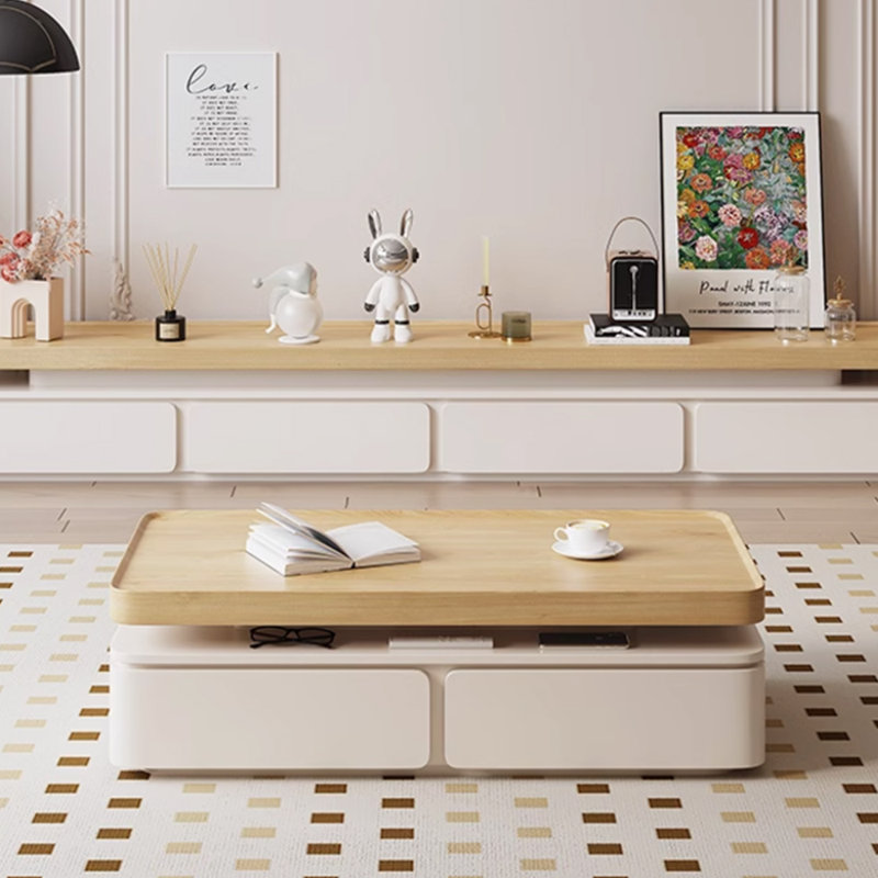 Japanese log style solid wood coffee table