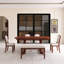 Ensemble de table de salle à manger extensible 76,89 "moderne 6 pièces avec rallonge amovible, 4 chaises et banc-1335934489