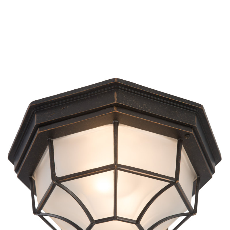 Plafonnier encastré d'extérieur 1 lumière Angely, Incandescent, Brun