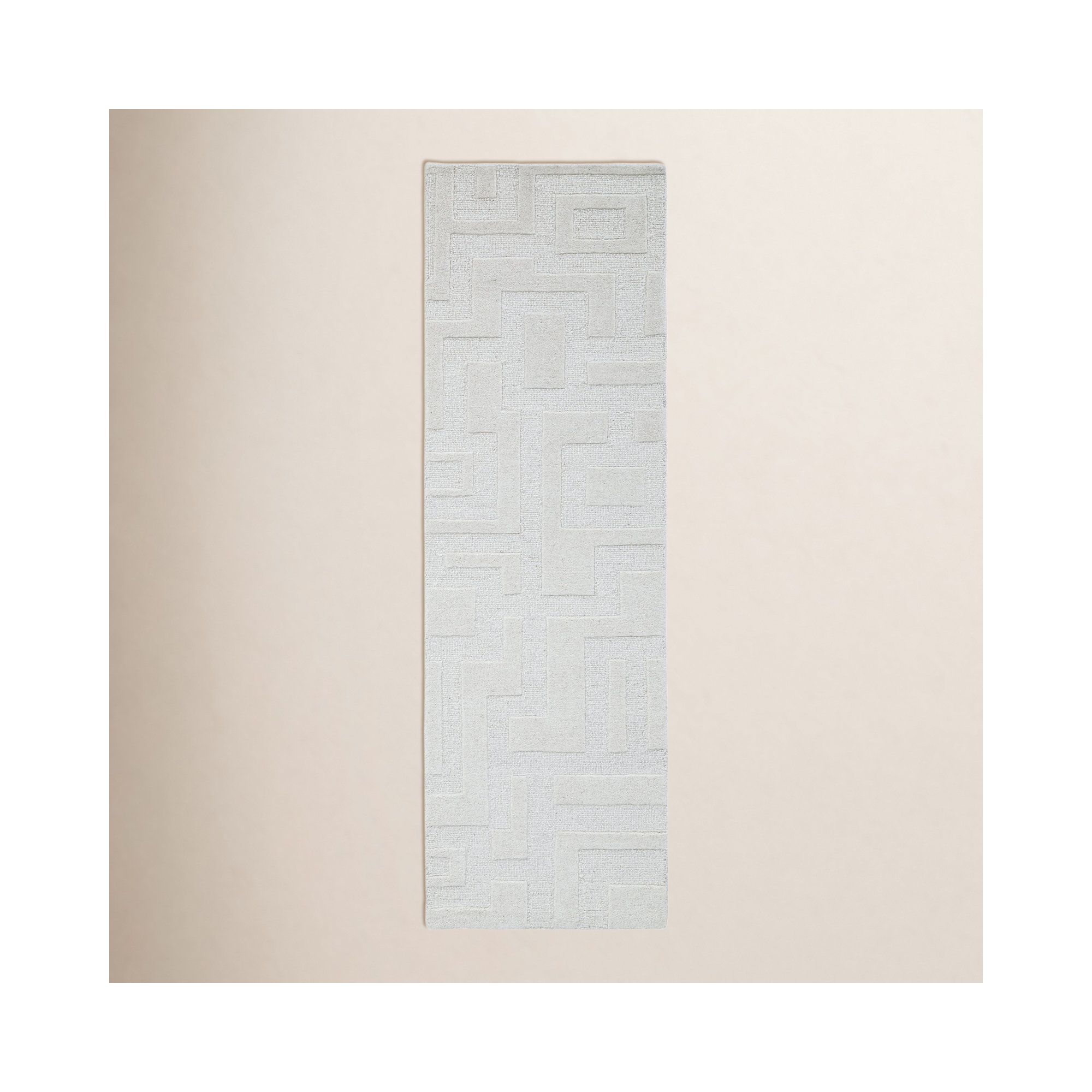 Helaine Hand Tufted Wool Ivory Rug, Runner 2'6" x 8'