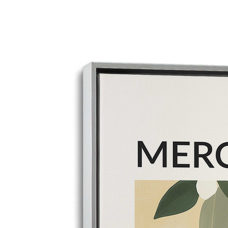 Marché aux fleurs de Barcelone, Cadre flottant en chrome poli, H 36,75 po x l 24,75 po