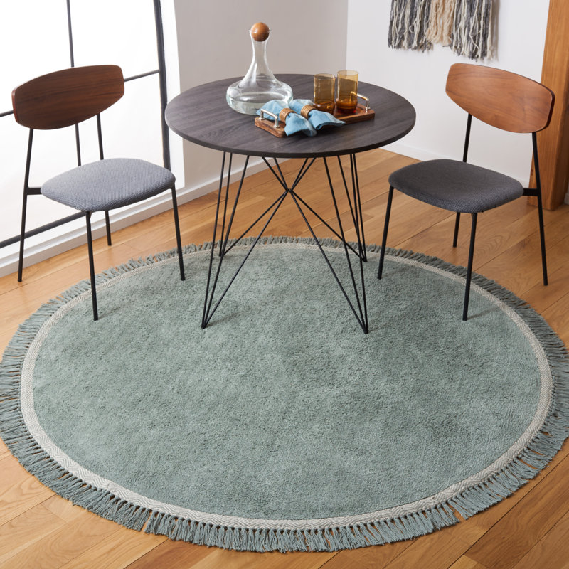 Reimann Hand Woven Cotton Machine Washable Rug, Round 4'
