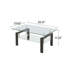 Table basse moderne en verre trempé transparent avec design à 2 couches pour le salon, durable et élégant