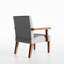 Fauteuil en tissu avec table d'appoint en bois Cozy Hauteur gris
