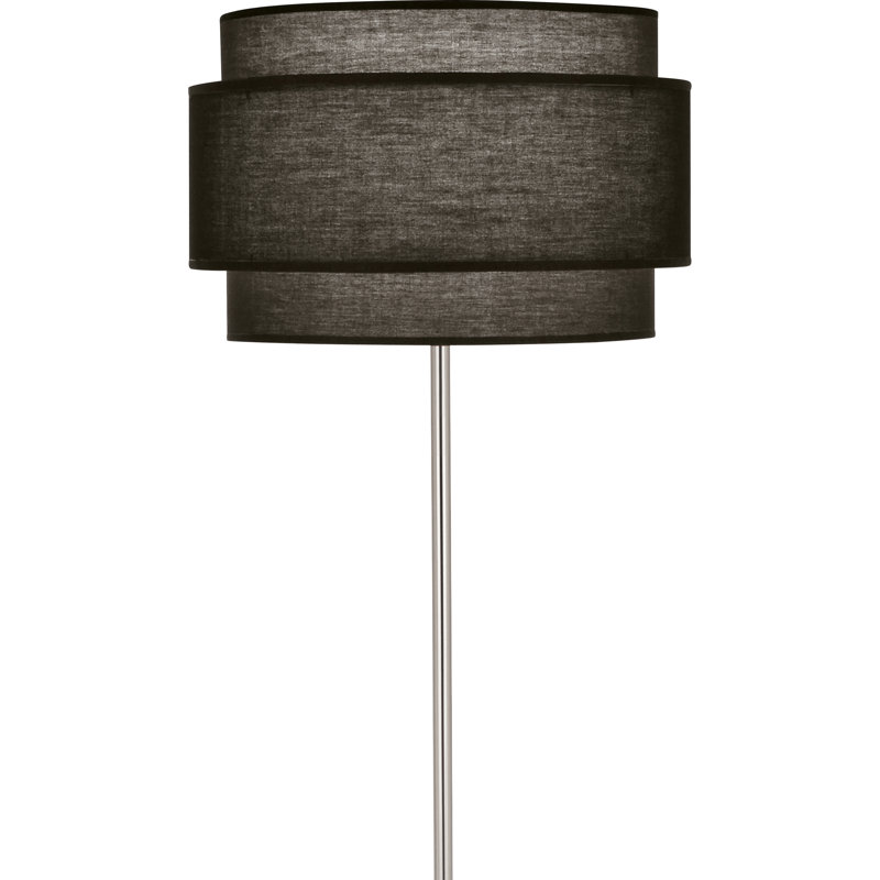 Lampe sur pied 62,75 po Decker, Nickel poli, Noir