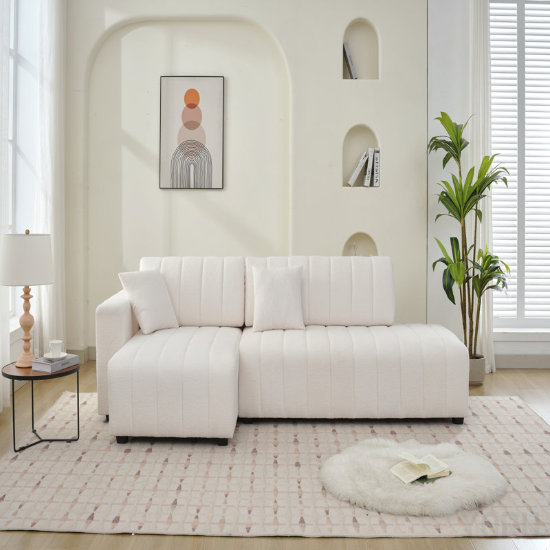 Wool Left Facing Sectional Sofa With Chaise