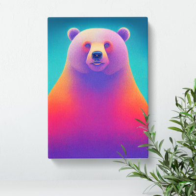 Colourful Bear - Wrapped Canvas