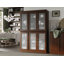 Garde-manger 100% bois massif 48,5 po avec portes en verre givré, 2 tiroirs et tablettes réglables