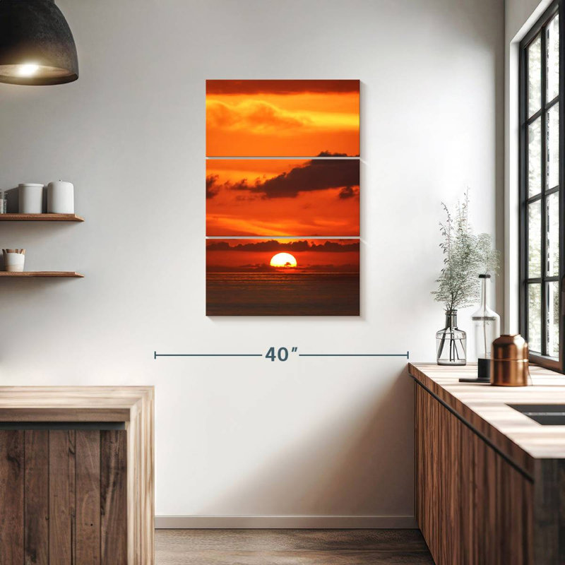 Coucher de soleil bleu océan Gillard, H 38 po x l 24 po