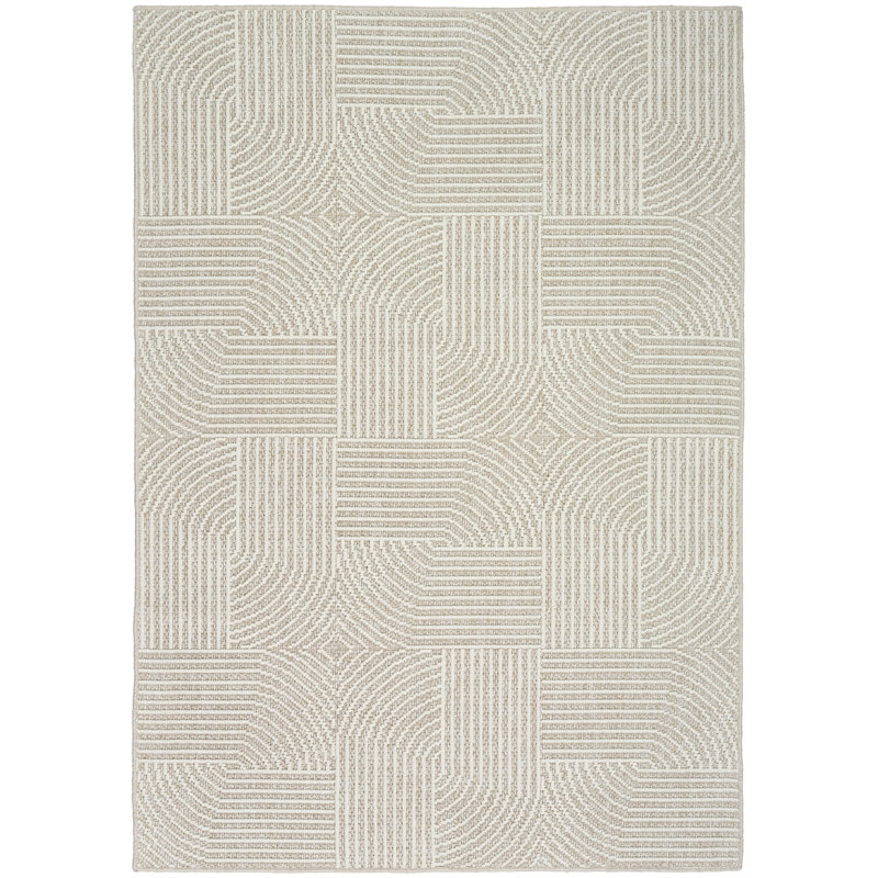 Tapis d'intérieur moderne ivoire Coedy, Rectangle 2 pi 2 po x 3 pi 9 po