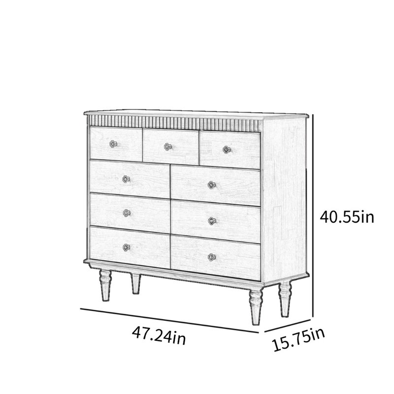 Commode d'appoint à grande capacité American Style, Noyer