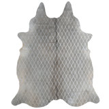 Arlequin Hide Cowhide Geometric Area Rug in Silver