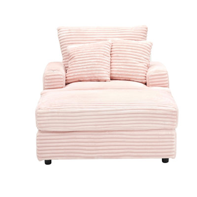 Ensemble de fauteuil avec repose-pieds et repose-pieds de 39 pouces avec canapé à ressorts et tissu velours côtelé, parfait pour le salon ou la chambre à coucher