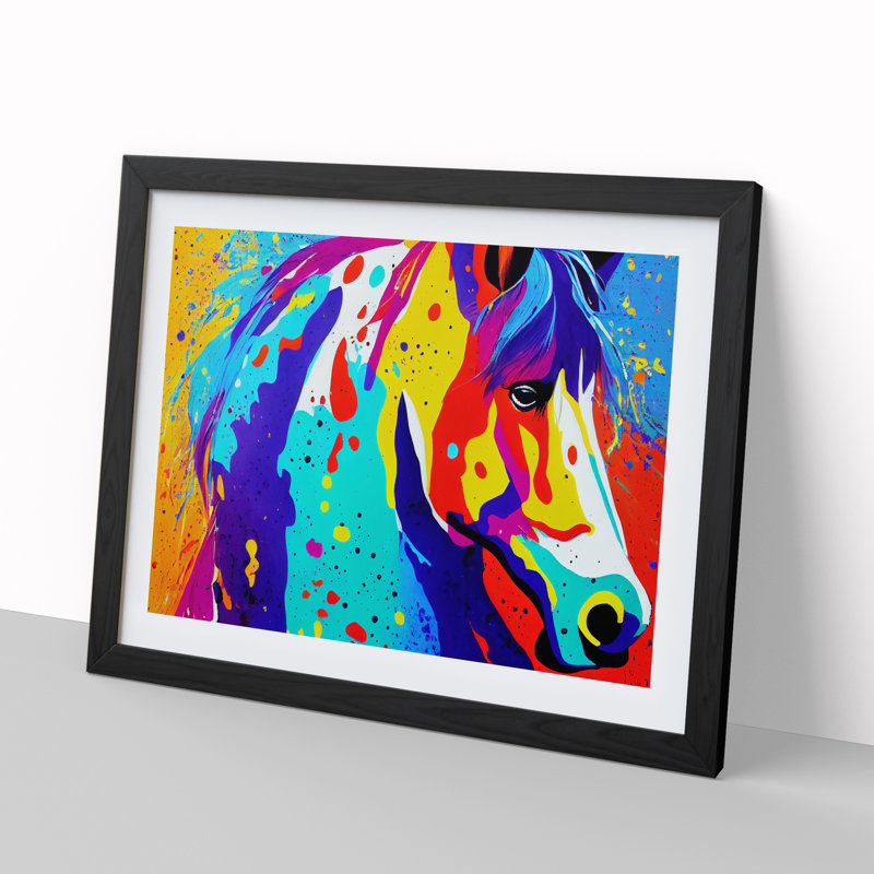 Horse Splash Vol.4 - Single Picture Frame Print, 46cm H x 64cm W x 2cm D, Black Framed