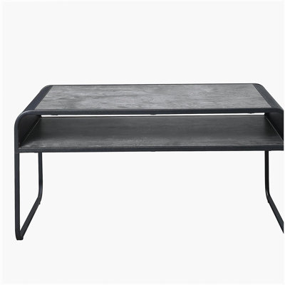 Table basse 1 couche gris béton et noir