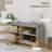 Entryway Shoe Bench with Storage Drawer Open Shelf Pocket Grey