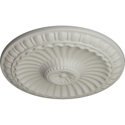 Endurathane Linus Ceiling Medallion, 11 1/4"OD x 1 1/8"P, Hand-Painted Pot of Cream Finish