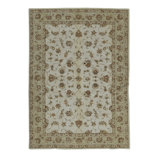 Hand-Knotted High-Quality Ivory and Light Green Area Rug