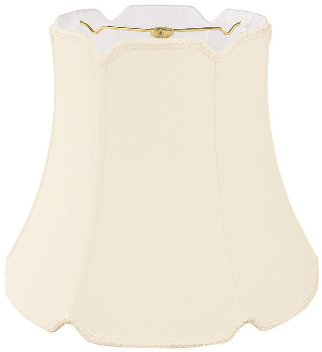 Abat-jour cloche en soie / shantung (araignée), Coquille d'oeuf, H 12 po x l 14 po x P 14 po