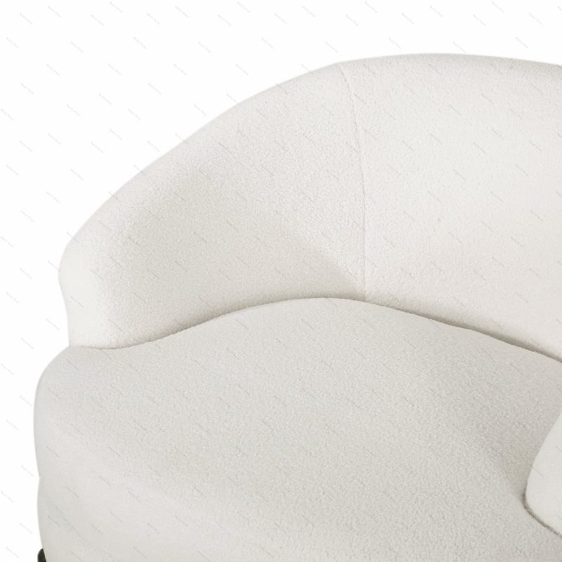 Fauteuil en polyester de 29,5 po Hannon, Tissu blanc 1