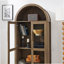 Armoire de rangement arquée avec une lampe, armoire de rangement en bois pour la cuisine, le salon et le bureau-124437469