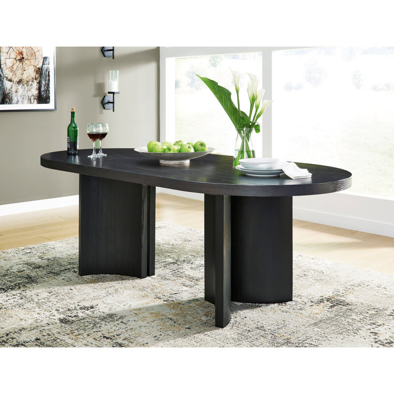 Beverlyn Oval Solid Wood Base Dining Table